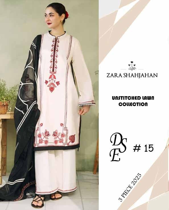 ZARA SHAHJAHAN Summer Lawn Embroided Ladies (3 Piece) Suit 2025