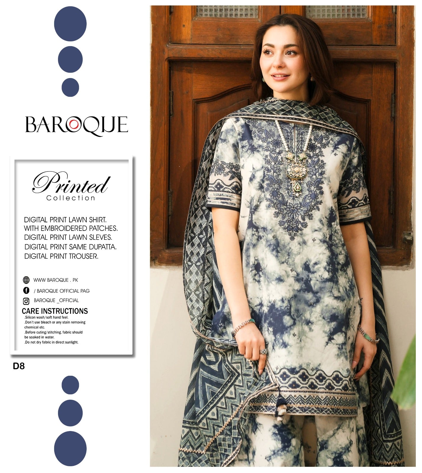 BAROQUE Summer Printed Lawn Unstitched Ladies (3 Piece) Suit 2025